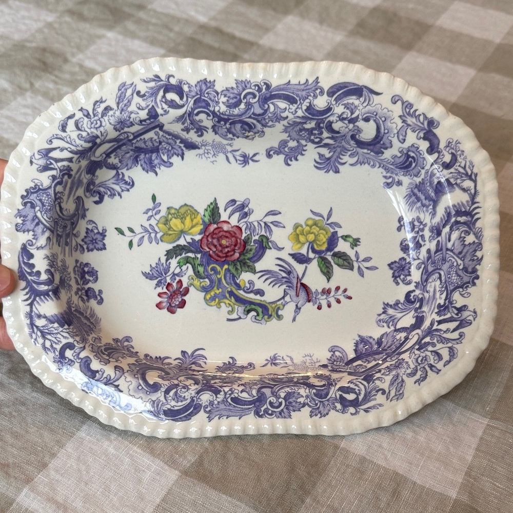 Spode Copeland England Mayflower lavender tray RARE excellent condition